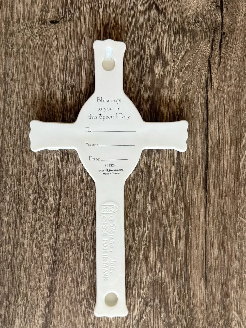 Porcelain Baby Baptism Wall Cross